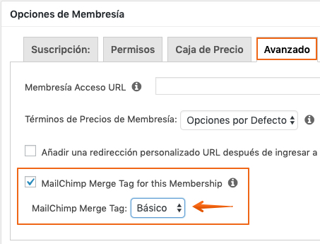 Asignar un Merge Tag específico a una membresía en MemberPress
