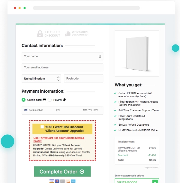 Carrito antiguo de ThriveCart