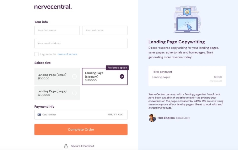 Checkout para ThriveCart