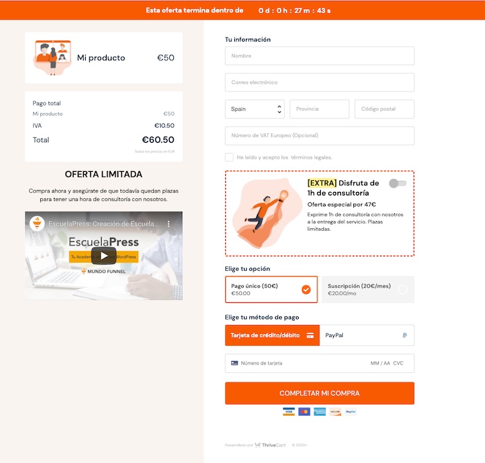 Checkout naranja