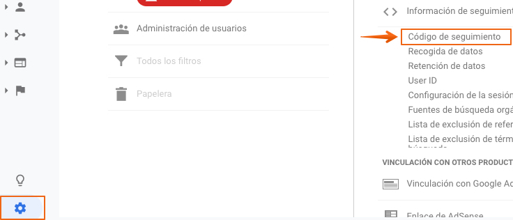 Código UA de Google Analytics