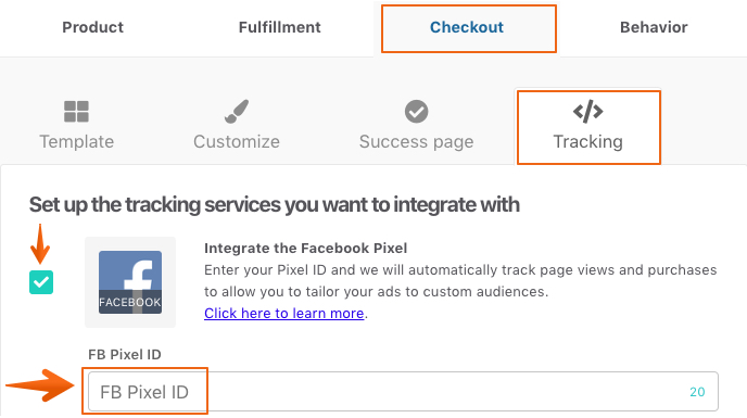 Cómo configurar el píxel de FB en ThriveCart