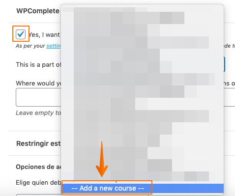 Cómo crear un nuevo curso