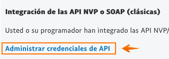 Credenciales API PayPal