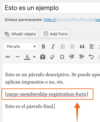 Cómo editar la página de registro