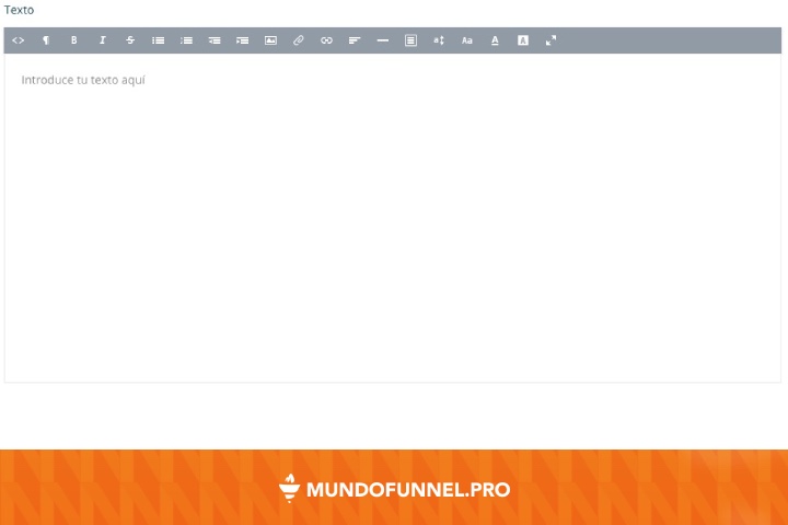 Editor de texto de Hotmart