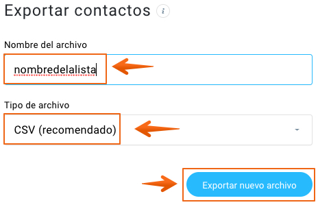 Exportando una lista de GetResponse