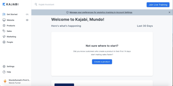Escritorio de Kajabi