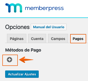 Pantalla de pagos en MemberPress
