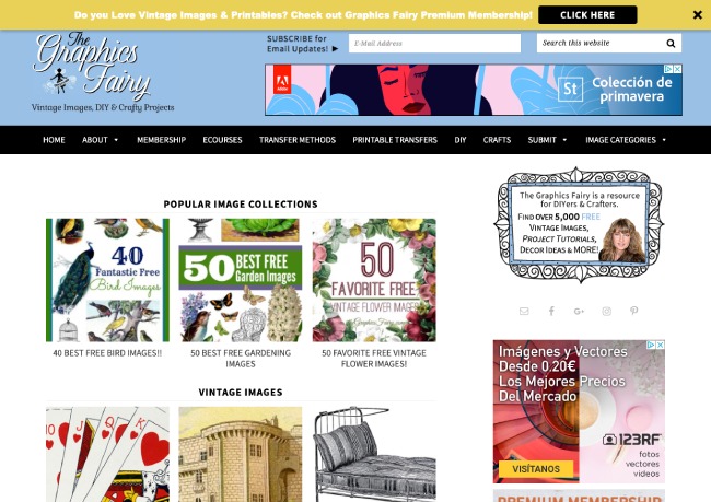 Sitio web de The Graphics Fairy