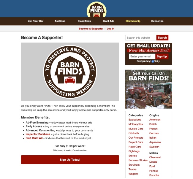 Precios de Barn Finds