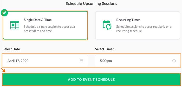 Programar sesión de un webinar en Demio