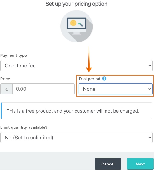 Configurar período de prueba gratuito